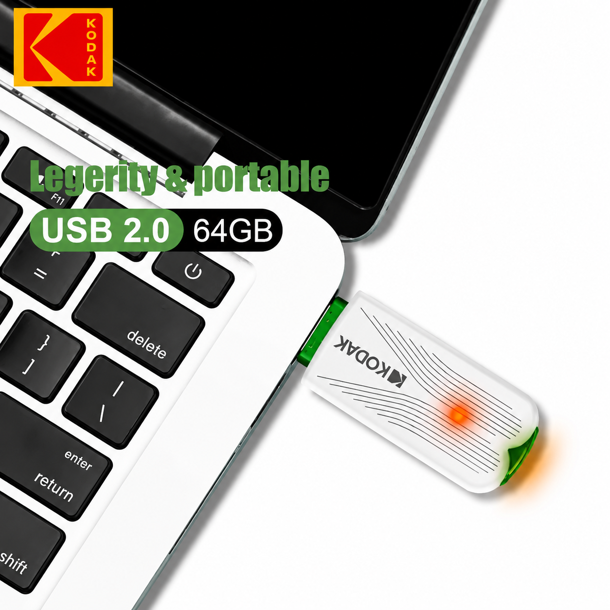 K182 USB 2.0 Flash Drive, Portable U Disk Memory Stick, High-Speed USB2.0 Storage, 16GB/32GB/64GB, with Leather Lanyard for Laptop, PC, File Transfer & Backup, Car, Office