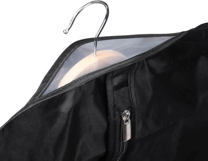 SKY-TOUCH 6 Pack Dress Garment Bags for Hanging Clothes, PEVA Coat & Gown Covers, Dustproof, Waterproof, with Clear PVC Windows, Black, 60-Inch, Home & Travel Clothing Protector