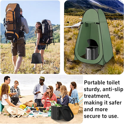 SKY-TOUCH Portable Camping Toilet, Foldable Travel Commode for Adults, Hiking, Road Trips, Beach, Emergency Use, Lightweight, Eco-Friendly