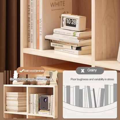 SKY-TOUCH 2-Tier 8-Cube Floor Standing Bookcase Organizer, Wooden Storage Cabinet with Multiple Compartments for Home Office Living Room, 120 x 30 x 72 cm