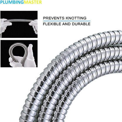 SKY-TOUCH 1.2M Stainless Steel Water Pipe, Durable Anti-Corrosion Flexible Hose with Copper Nut, Anti-Leakage and Pressure Resistant, Easy Installation