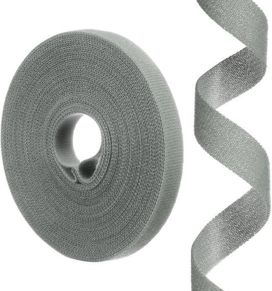 SKY-TOUCH 3 Meter Self-adhesive Velcro Cable Ties, 1CM Wide, Reusable, Strong Adhesive Backing, Cut To Length. Suitable for Cable Management, Home, Office, and Car Storage Gray