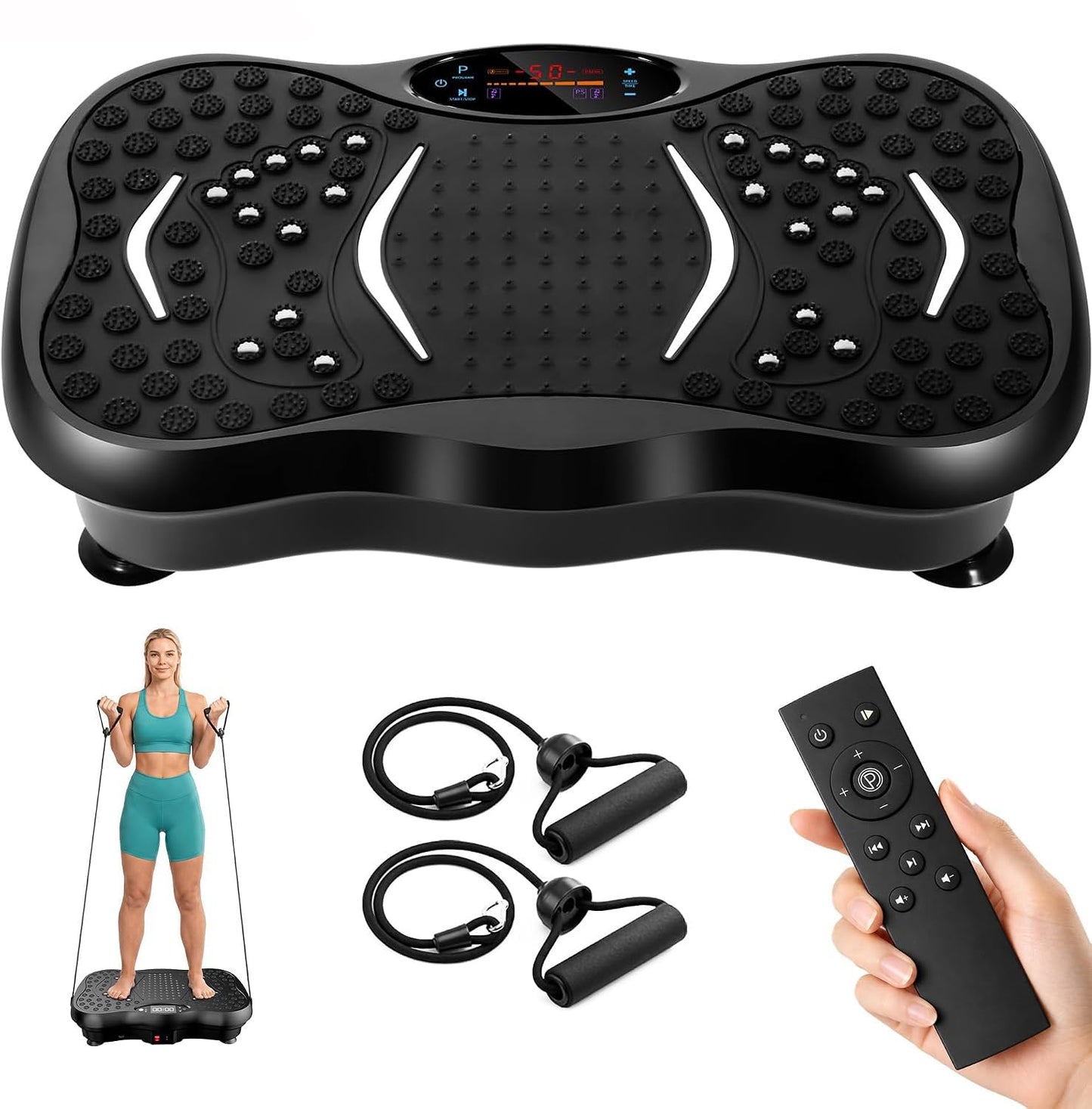SKY-TOUCH Vibration Fitness Machine Home Vibration Workout Platform – Full-Body Vibration Plate with 120 Adjustable Speed Levels and Bluetooth – Suitable for Weight Loss, Body Toning, Skin Firming