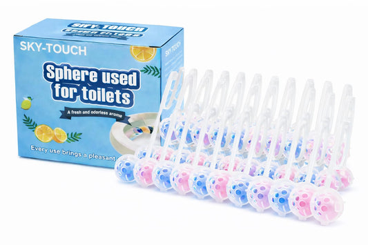 SKY-TOUCH 7 PACK Toilet Rim Block, Lemon Light Fragrance, Powerful Stain Removal, Rich Foam, 7 Pack* 45g