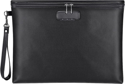 SKY-TOUCH Fireproof and Waterproof Document Bag (35 x 25 cm) – A Secure Storage Bag Featuring a Zipper Closure and Lock, Suitable for A4 Documents, Tablets, and Credit Cards Durable and Robust