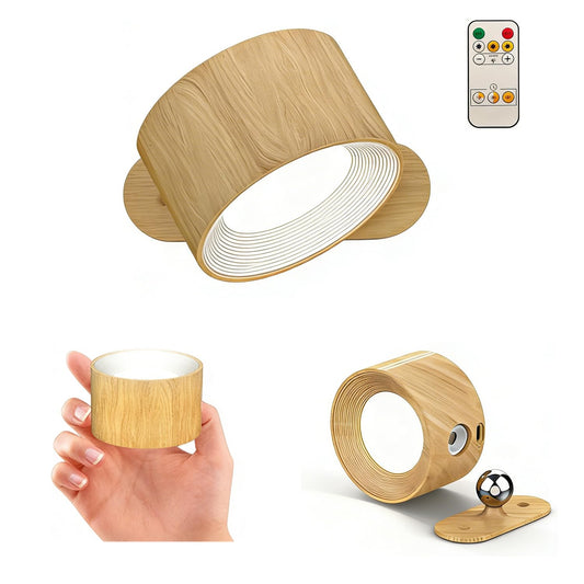 SKY-TOUCH LED Wall Mounted Light, Rechargeable Magnetic 360° Rotation Night Light, Battery Operated Wall Sconce with 3 Color Temperatures & Dimmable, Perfect for Bedroom Bedside
