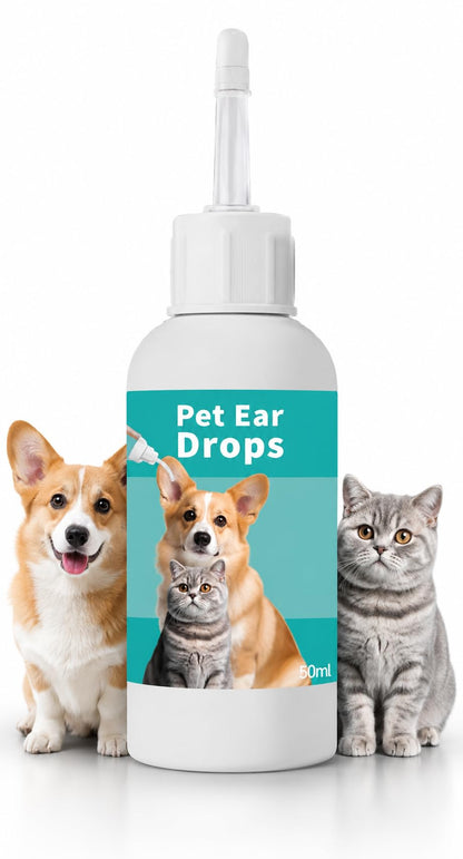 SKY-TOUCH Ear Cleaning Solution for Dogs & Cats (60ml) — Gently Dissolves Earwax | Features a Flexible Silicone Angled Tip; Mild, Moisturizing, And Non-irritating Formula