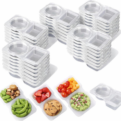 SKY-TOUCH 40 PCS Reusable Snack Containers, Disposable Leak-proof Food Storage Boxes, Portable Reusable Sauce Containers, Suitable for Dining Out and Camping Trips 130ML