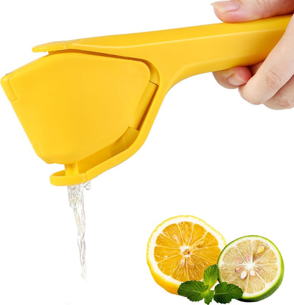 SKY-TOUCH Lemon Squeezer Foldable Manual Citrus Juicer - Easy Two-Hand Press with Lever Design for Reduced Force - Suitable for Everyday Cooking and Beverage Preparation Yellow