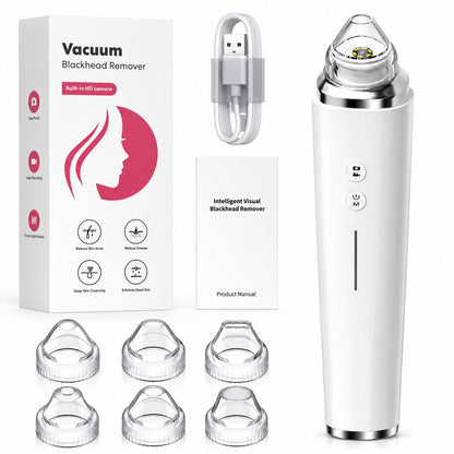 SKY-TOUCH Blackhead Remover Pore Vacuum with HD Camera, WiFi Visible Facial Pore Cleanser, Electric Blackhead Suction Tool with 6 Suction Heads & 3 Modes, USB Rechargeable