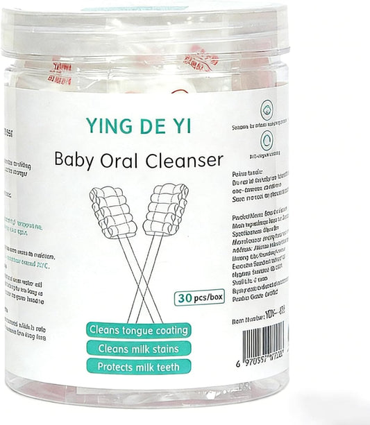 SKY-TOUCH 30PCS Baby Oral Cleaner, Newborn Tongue Cleaner, Soft Gauze Toothbrush, Suitable for Babies Aged 0-36 Months