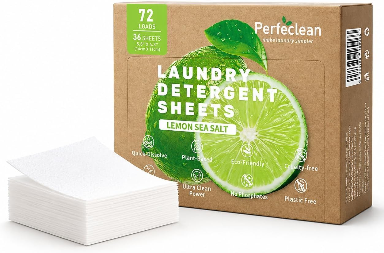 SKY-TOUCH 36pcs High-Strength Laundry Detergent Sheets, Lemon Scent Suitable for Dormitories, Universities, Homes, Hotels Travel