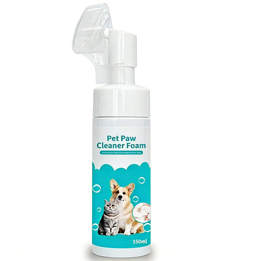 SKY-TOUCH Pet Paw Cleaner Foam Pet Foot Cleaning Foam Waterless with Silicone Brush, Natural Mild Formula, Dogs Cats Paw Care Accessories Paw Clean Odor Control Wash 150ML