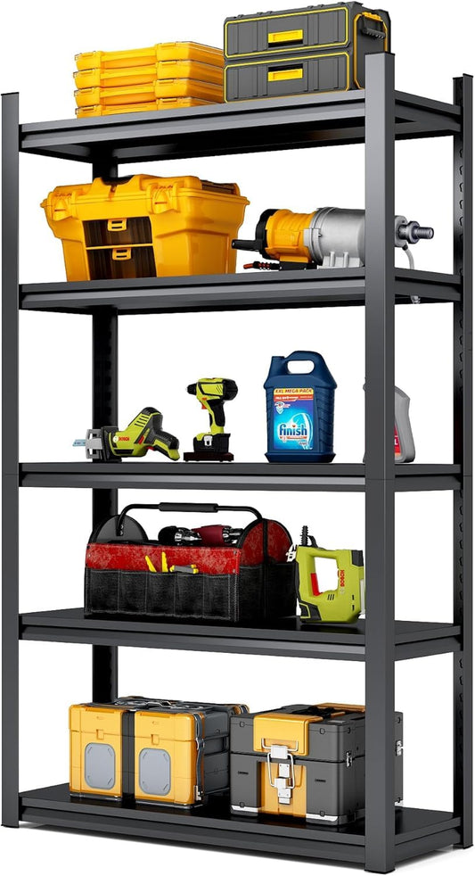 SKY-TOUCH 5 Tier Storage Shelf Unit,Heavy Duty Storage Rack,Metal Shelving Unit for Home, Kitchen, Basement, Pantry,Max Capacity 50 KG,90 * 40 * 183cm