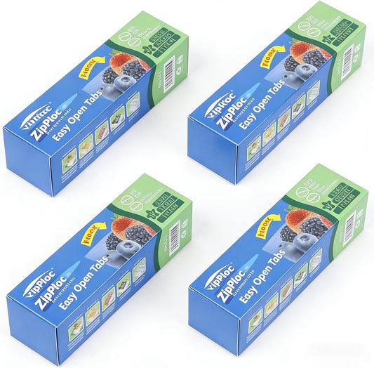 SKY-TOUCH 80 PCS Resealable Freezer Bags, Food Bags,BPA-free, Ddouble Zipper, 18cm x 20cm. Suitable for Sandwiches And Snacks, Double-sealed Vegetable Bags, Dishwasher Safe