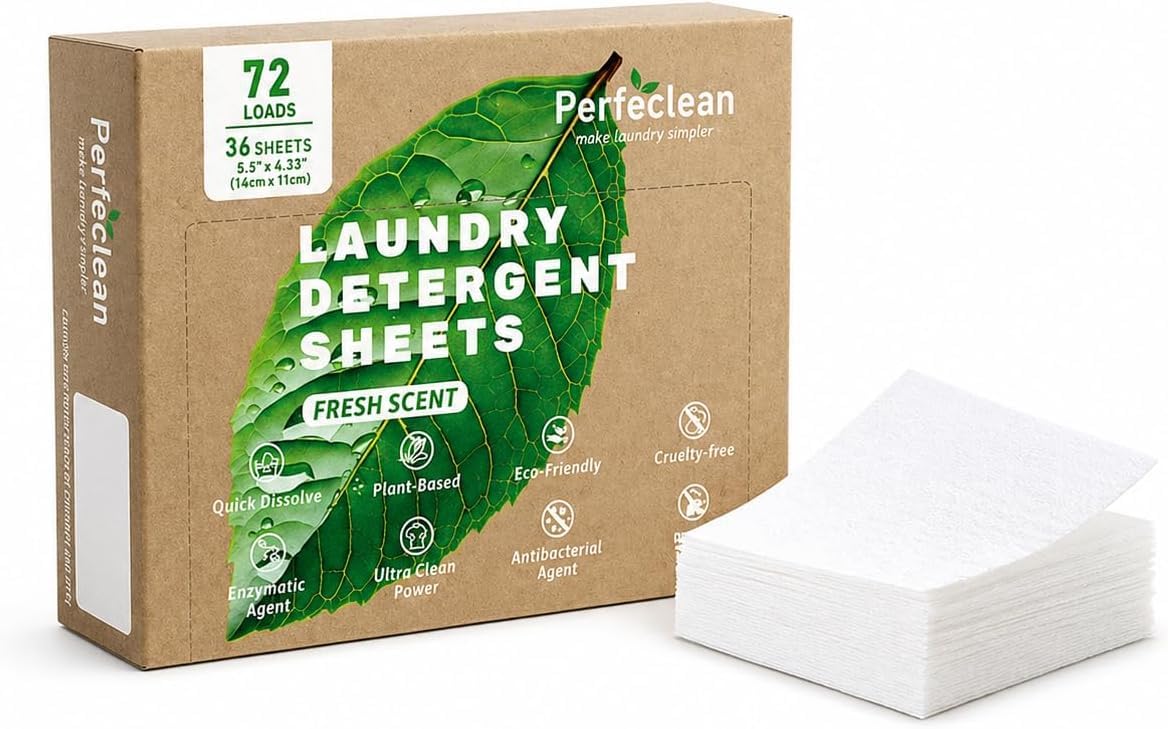 SKY-TOUCH 36pcs High-Strength Laundry Detergent Sheets, Fresh Scent Suitable for Dormitories, Universities, Homes, Hotels Travel