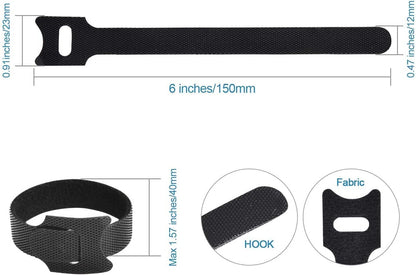 SKY-TOUCH 160PCS Reusable Cable Ties, Adjustable Hook & Loop Cord Organizers, Nylon Wire Management Straps for Home, Office & Electronics