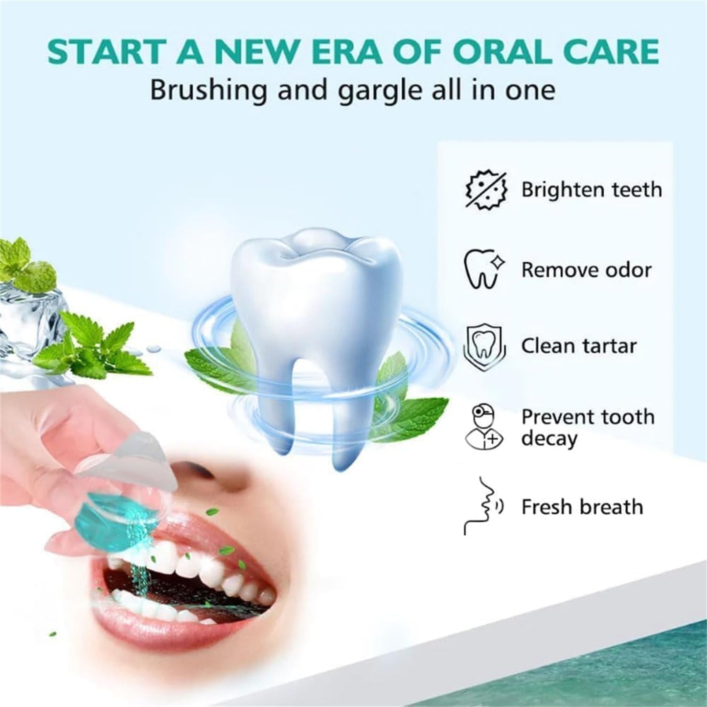 SKY-TOUCH 20 PCS 12ml Fruit Mint Flavor Mouthwash Jelly Cups, Portable Travel Oral Care, Alcohol-Free, Fresh Breath, Convenient Individual Packs