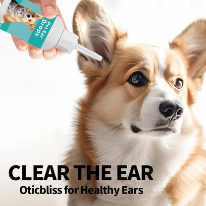 SKY-TOUCH Ear Cleaning Solution for Dogs & Cats (60ml) — Gently Dissolves Earwax | Features a Flexible Silicone Angled Tip; Mild, Moisturizing, And Non-irritating Formula