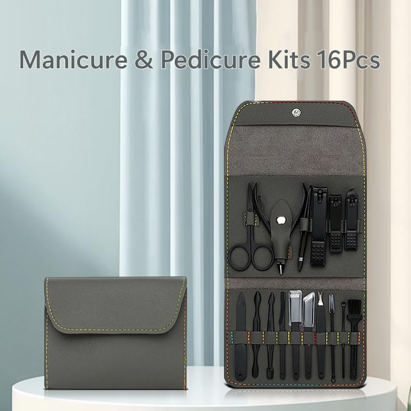 200pack/16pcs Nail Clipper Set 16Pcs, Manicure Set Stainless Steel Professional Nail Clippers Pedicure Tools For Hand Foot & Face Care Gift For Men Women Friends And Parents