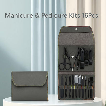 200pack/16pcs Nail Clipper Set 16Pcs, Manicure Set Stainless Steel Professional Nail Clippers Pedicure Tools For Hand Foot & Face Care Gift For Men Women Friends And Parents