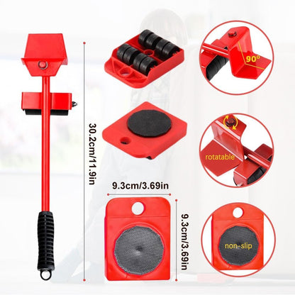 SKY-TOUCH Furniture Lifter, 5 PCS Set Iron Furniture Moving Tools, Heavy-duty Moving Tools Easily Lift and Slide Sofas, Beds, Refrigerators, and Washing Machines
