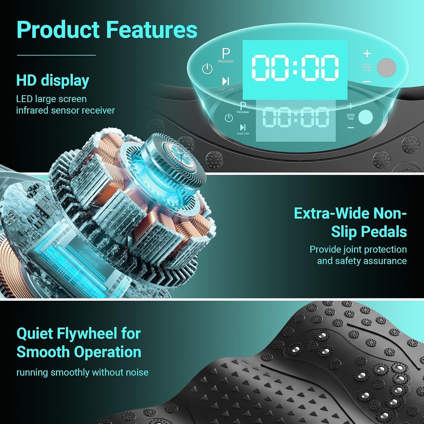 SKY-TOUCH Vibration Fitness Machine Home Vibration Workout Platform – Full-Body Vibration Plate with 120 Adjustable Speed Levels and Bluetooth – Suitable for Weight Loss, Body Toning, Skin Firming