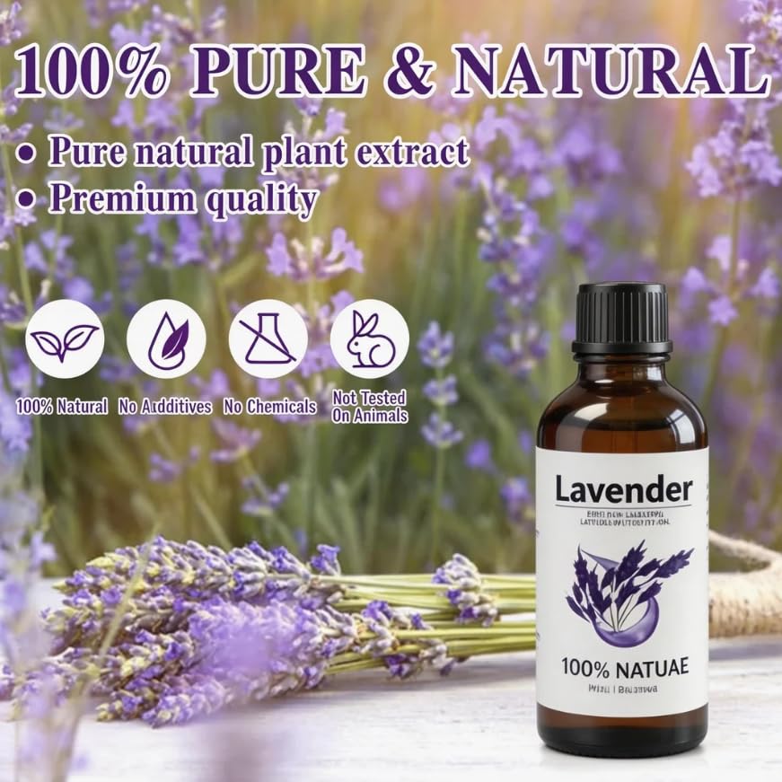 SKY-TOUCH Migcaput Aromatherapy Essential Oil 118ml – 100% Pure & Natural Lavender Oil for Diffuser, Sleep, Skin Care, DIY Projects & Stress Relief