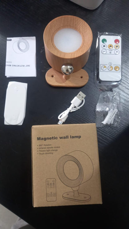SKY-TOUCH LED Wall Mounted Light, Rechargeable Magnetic 360° Rotation Night Light, Battery Operated Wall Sconce with 3 Color Temperatures & Dimmable, Perfect for Bedroom Bedside