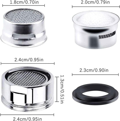 SKY-TOUCH 24mm Faucet Aerator, Anti-Splash Water Flow Regulator, Water-Saving Faucet Nozzle Replacement Part for Kitchen and Bathroom Sinks, Wrench Included, External Thread, 8 PCS