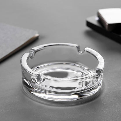 SKY-TOUCH Glass Ashtrays Round Transparent Ashtrays Portable Modern Desktop Containers Suitable for Home Offices, Hotels, Cafes | Durable Desktop Smoking Accessory 10.6cm * 3.5cm