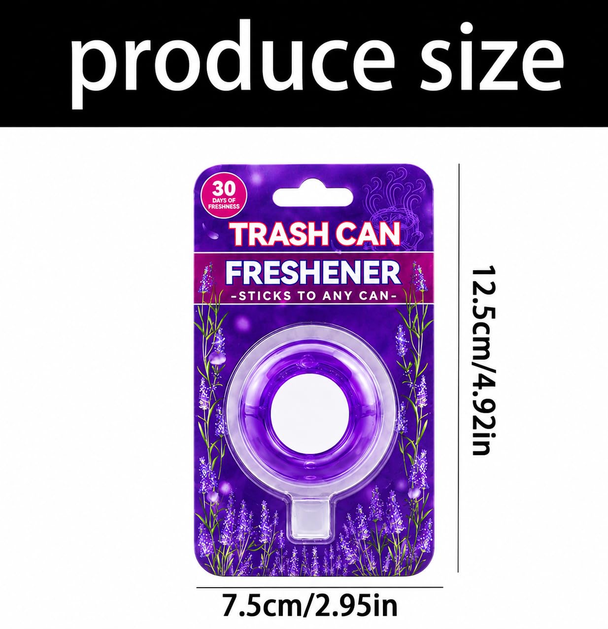 SKY-TOUCH 1PCS Trash Can Deodorizer, Plant-Based Lavender Bin Freshener, Slow-Release Self-Adhesive Air Freshener for Kitchen Food Waste and Pedal Bin Lids, Up to 30 Days
