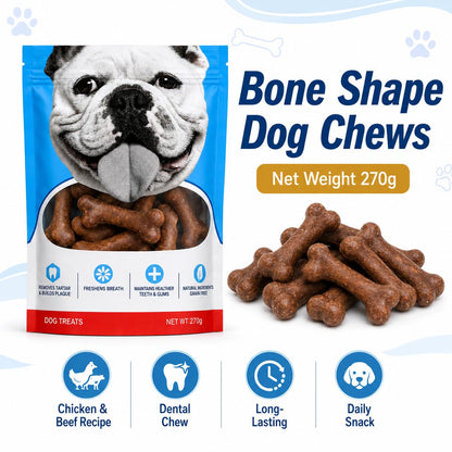 SKY-TOUCH Dog Treats, Bone Shape Dental Chews for Dogs, Long Lasting Chicken Flavor Chew Sticks, Durable Teeth Cleaning Snacks