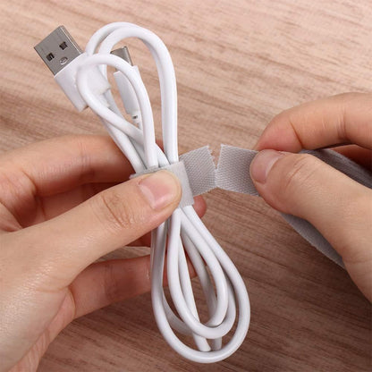 SKY-TOUCH 3 Meter Self-adhesive Velcro Cable Ties, 1CM Wide, Reusable, Strong Adhesive Backing, Cut To Length. Suitable for Cable Management, Home, Office, and Car Storage Gray