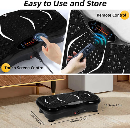 SKY-TOUCH Vibration Fitness Machine Home Vibration Workout Platform – Full-Body Vibration Plate with 120 Adjustable Speed Levels and Bluetooth – Suitable for Weight Loss, Body Toning, Skin Firming