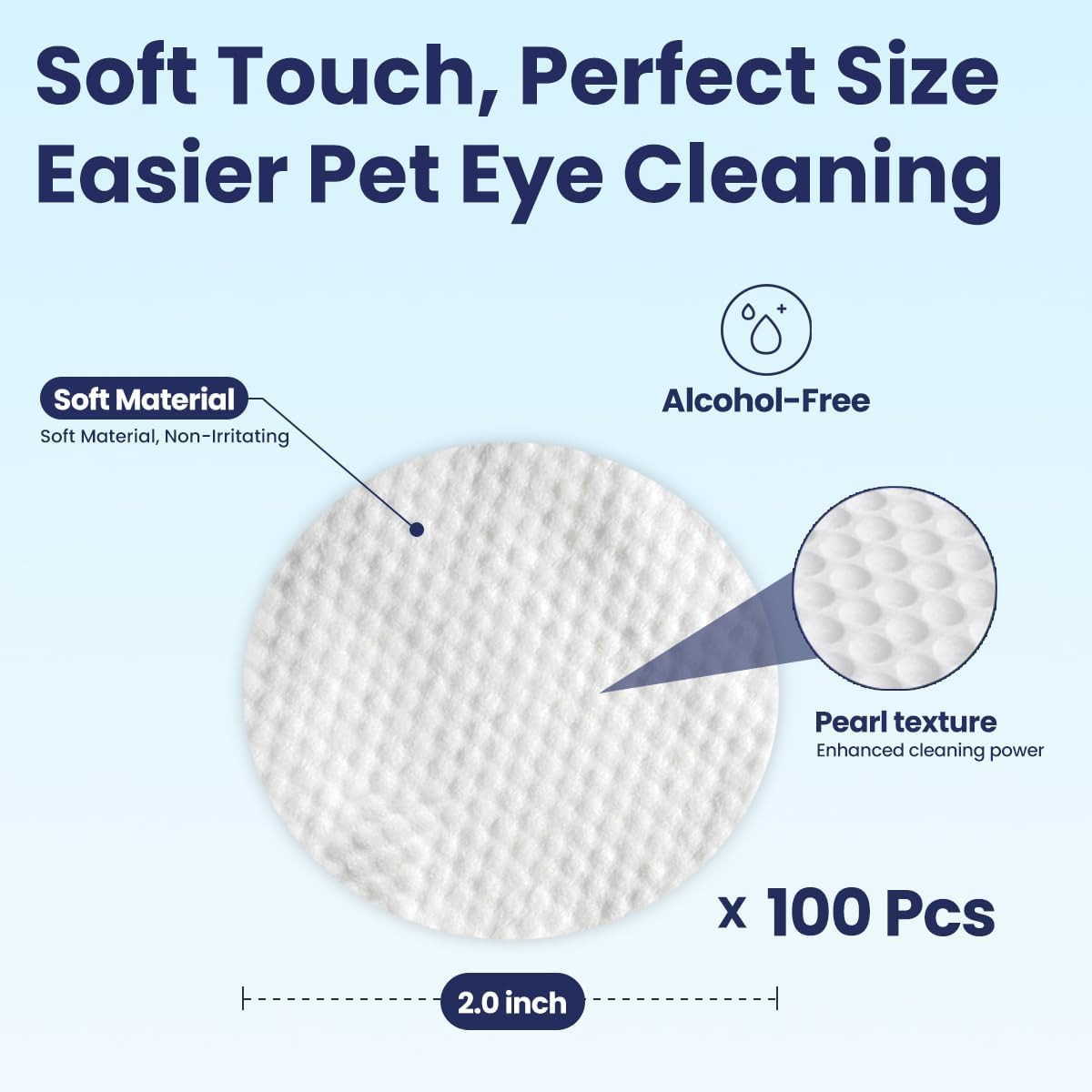 SKY-TOUCH Pet Eye Wipes,Pet Cleaning Wipes, soft and gentle, specially designed for cleaning pets' eyes. Sterile formula effectively removes eye dirt. Suitable for cats and dogs 100pcs