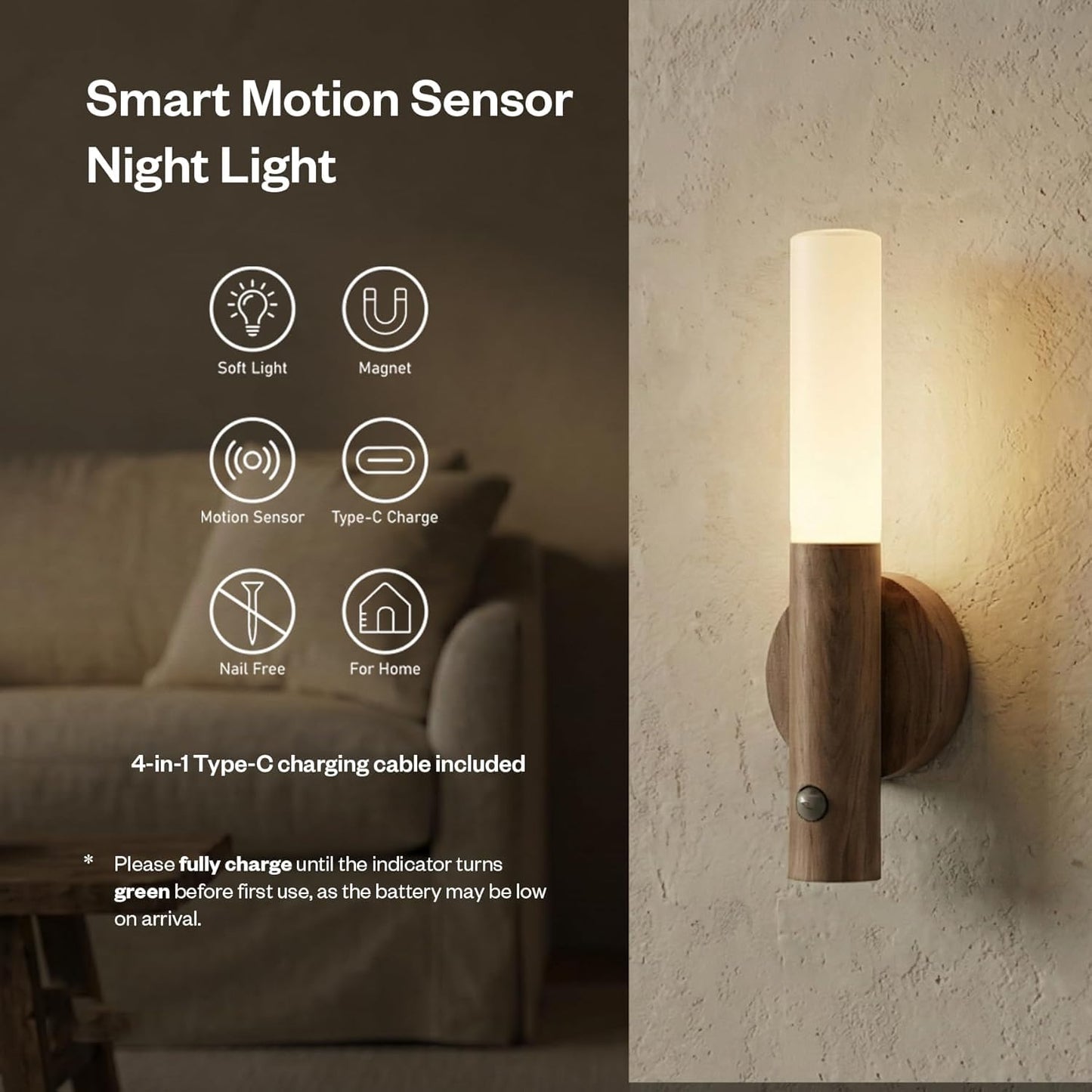 SKY-TOUCH Night light, Lamp, Magnetic Warm Light with Automatic Light Sensor, Dimmable, Handheld, Suitable for Bedrooms and Children's rooms
