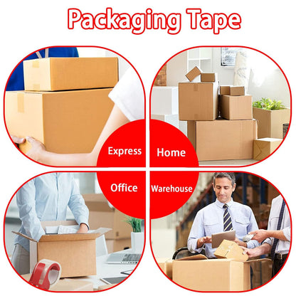 SKY-TOUCH Clear Packing Tape 6 Rolls with Free Dispenser, 4.8cm x 60Y, BOPP Tape, 45mic Thickness, Strong and Durable for Shipping, Moving, Office & Storage