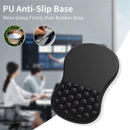 SKY-TOUCH Memory Foam Ergonomic Mouse Pad with Wrist Rest – Bump Massage Design, Non-Slip PU Base, Soft and Comfortable for Wrist Pain Relief, Durable, for Wireless Mouse & Desk (310x210x30mm, Black)