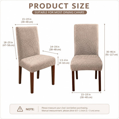 SKY-TOUCH 2 PCS Dining Chair Slipcovers, Stretch Dining Room Chair Covers, Removable Washable Chair Protectors, Dustproof Chair Covers for Home, Kitchen, Restaurant, Hotel (Sand)