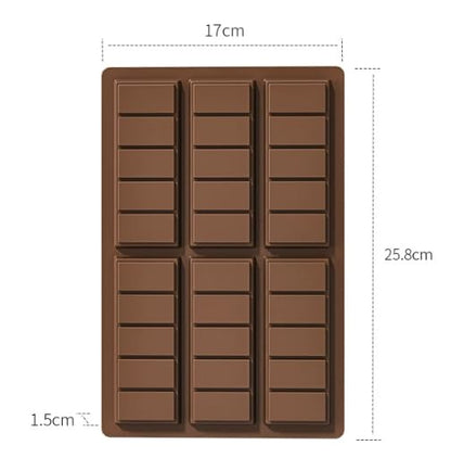 SKY-TOUCH 2 Packs Silicone Chocolate Molds, Food-Grade Rectangle Molds for Chocolate,Sweet, Wax Melts & More, BPA-Free, Heat & Freeze Safe