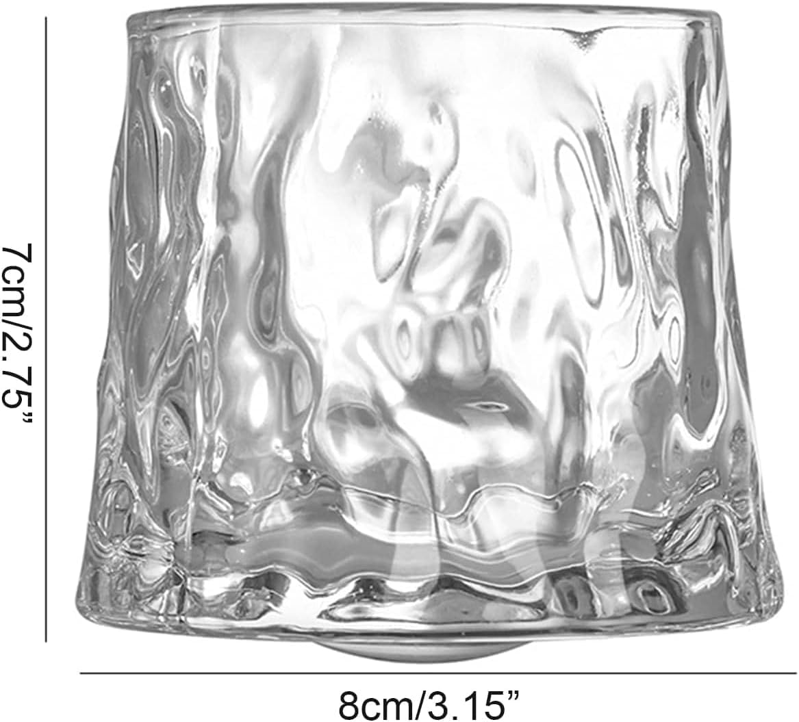 SKY-TOUCH 3 PCS Spinning Glass Tumblers With Base, Bar Glass, Old Fashioned Glasses Clear Cups Glass Water Cups Glass Set, 200 ML