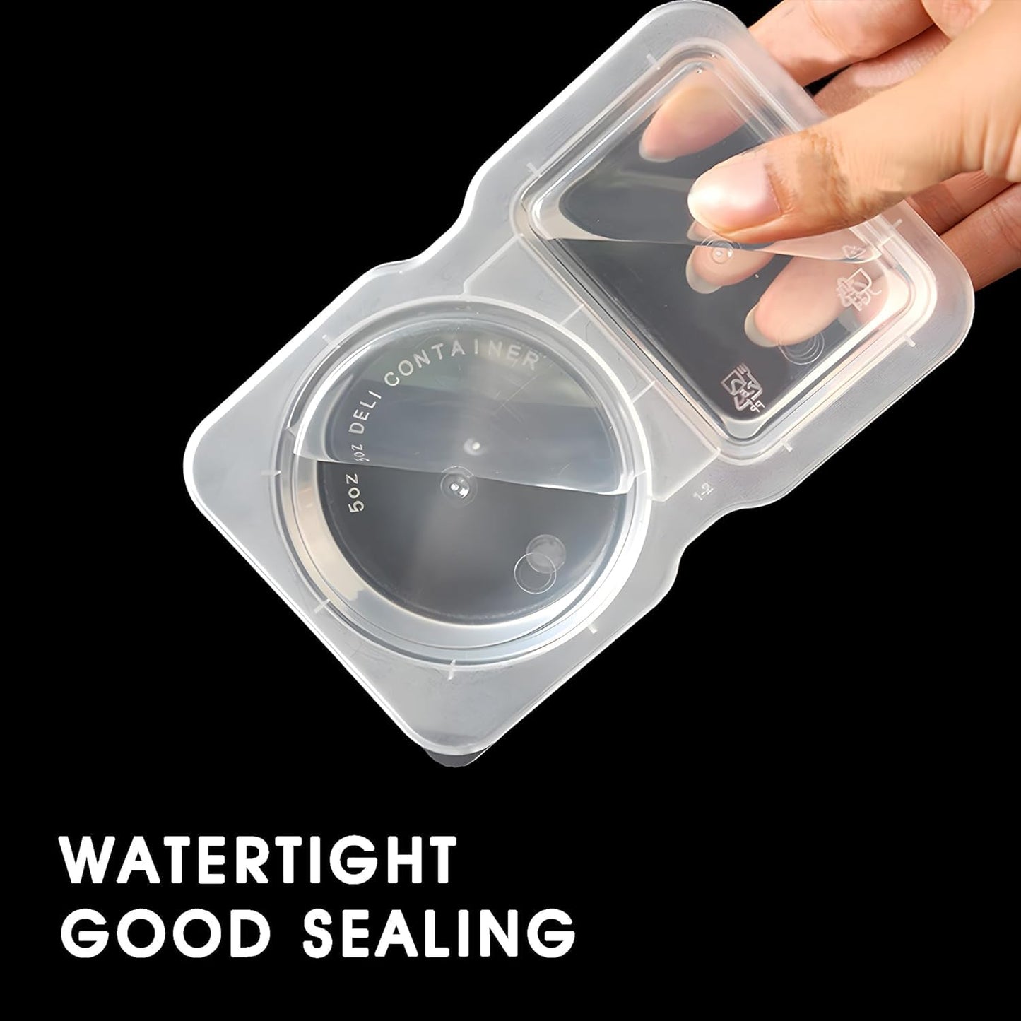 SKY-TOUCH 40 PCS Reusable Snack Containers, Disposable Leak-proof Food Storage Boxes, Portable Reusable Sauce Containers, Suitable for Dining Out and Camping Trips 130ML