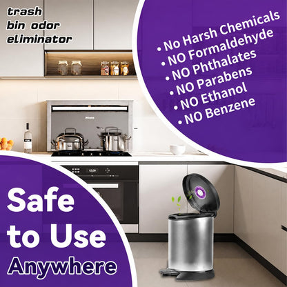 SKY-TOUCH 1PCS Trash Can Deodorizer, Plant-Based Lavender Bin Freshener, Slow-Release Self-Adhesive Air Freshener for Kitchen Food Waste and Pedal Bin Lids, Up to 30 Days