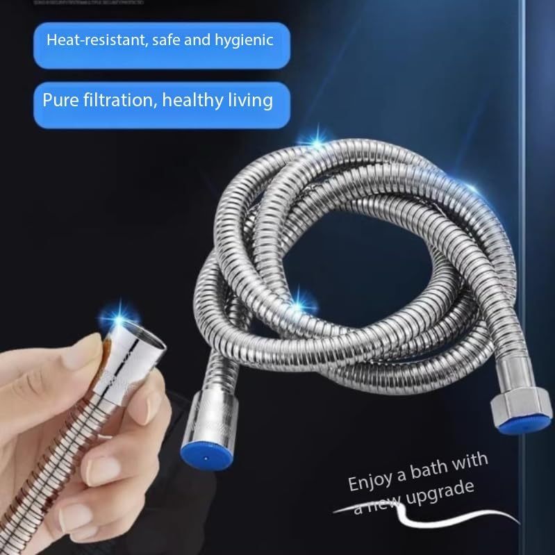 SKY-TOUCH 1.2M Stainless Steel Water Pipe, Durable Anti-Corrosion Flexible Hose with Copper Nut, Anti-Leakage and Pressure Resistant, Easy Installation