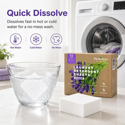 SKY-TOUCH 36pcs High-Strength Laundry Detergent Sheets, Lavender Scent Suitable for Dormitories, Universities, Homes, Hotels Travel