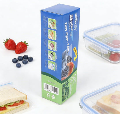 SKY-TOUCH 80 PCS Resealable Freezer Bags, Food Bags,BPA-free, Ddouble Zipper, 18cm x 20cm. Suitable for Sandwiches And Snacks, Double-sealed Vegetable Bags, Dishwasher Safe