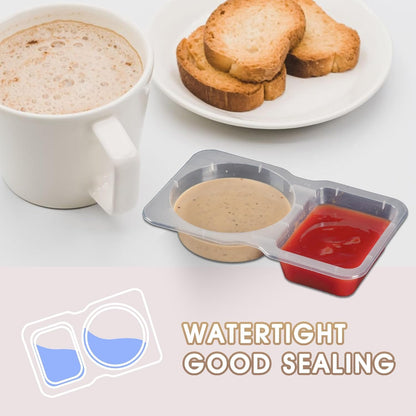 SKY-TOUCH 40 PCS Reusable Snack Containers, Disposable Leak-proof Food Storage Boxes, Portable Reusable Sauce Containers, Suitable for Dining Out and Camping Trips 130ML