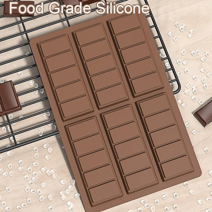 SKY-TOUCH 2 Packs Silicone Chocolate Molds, Food-Grade Rectangle Molds for Chocolate,Sweet, Wax Melts & More, BPA-Free, Heat & Freeze Safe