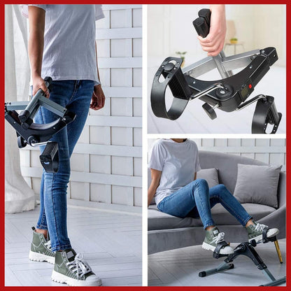 SKY-TOUCH Folding Mini Pedal Exerciser, Arm and Leg Pedal Exerciser, Exercise Bike with LCD Monitor Resistance Portable Home Pedal Exerciser Gym Fitness Unsex, Grey - 49x37cm